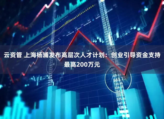 云资管 上海杨浦发布高层次人才计划：创业引导资金支持最高200万元